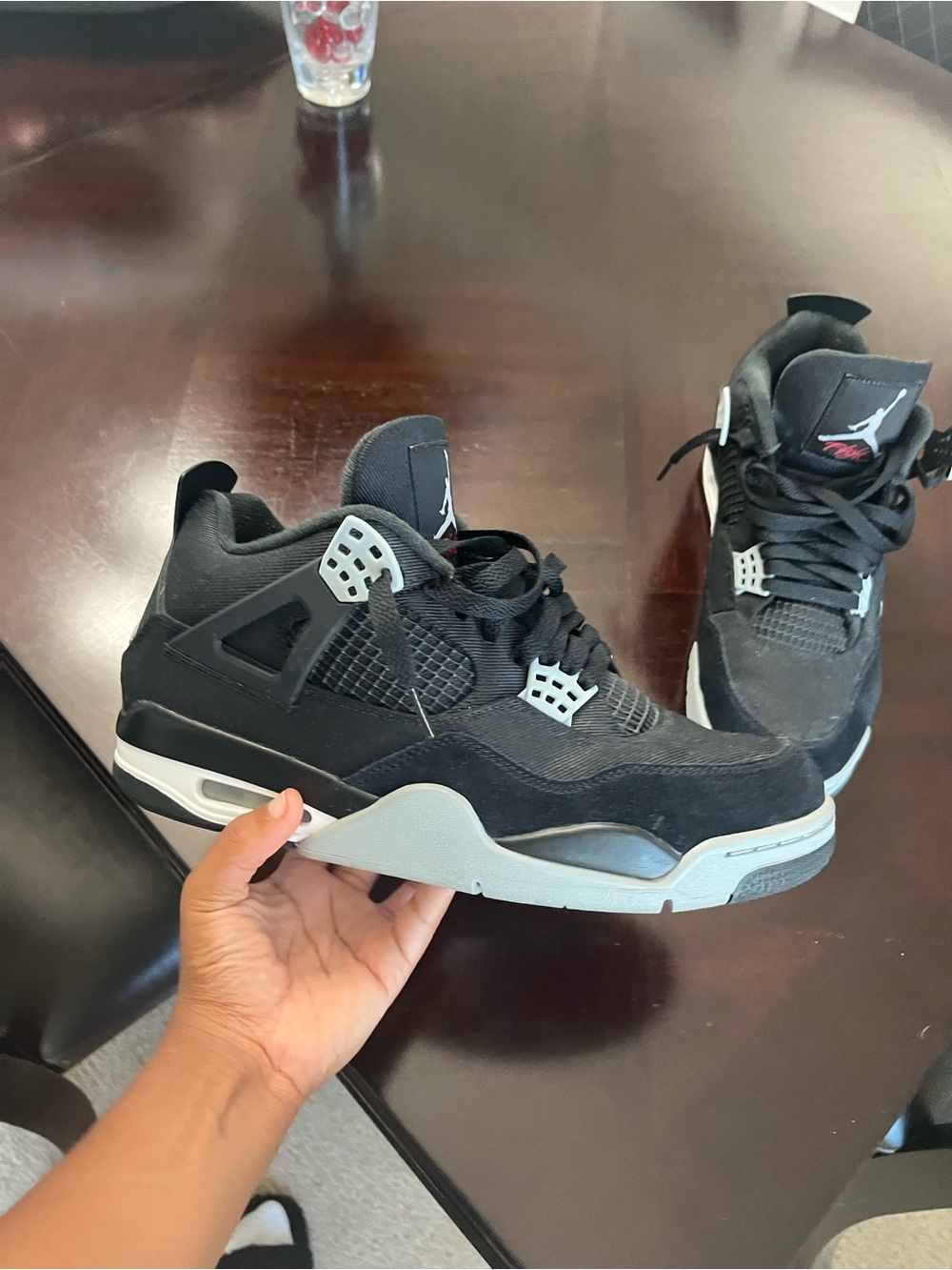 Jordan 4 Retro Men’s Sneakers in Black and Grey